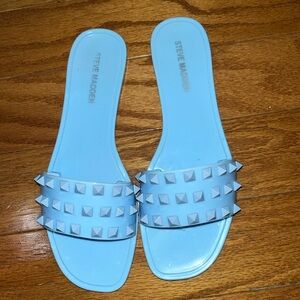 Steve Madden jelly flip flops with pyramid studs